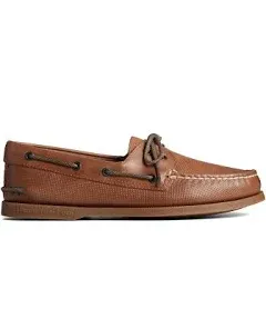 Sperry Men's Authentic Original 2-Eye Seasonal Boat Shoe, TAN Debossed, 8 Wide