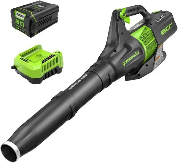 Greenworks 80V Brushless Leaf Blower 2.5 Ah Battery