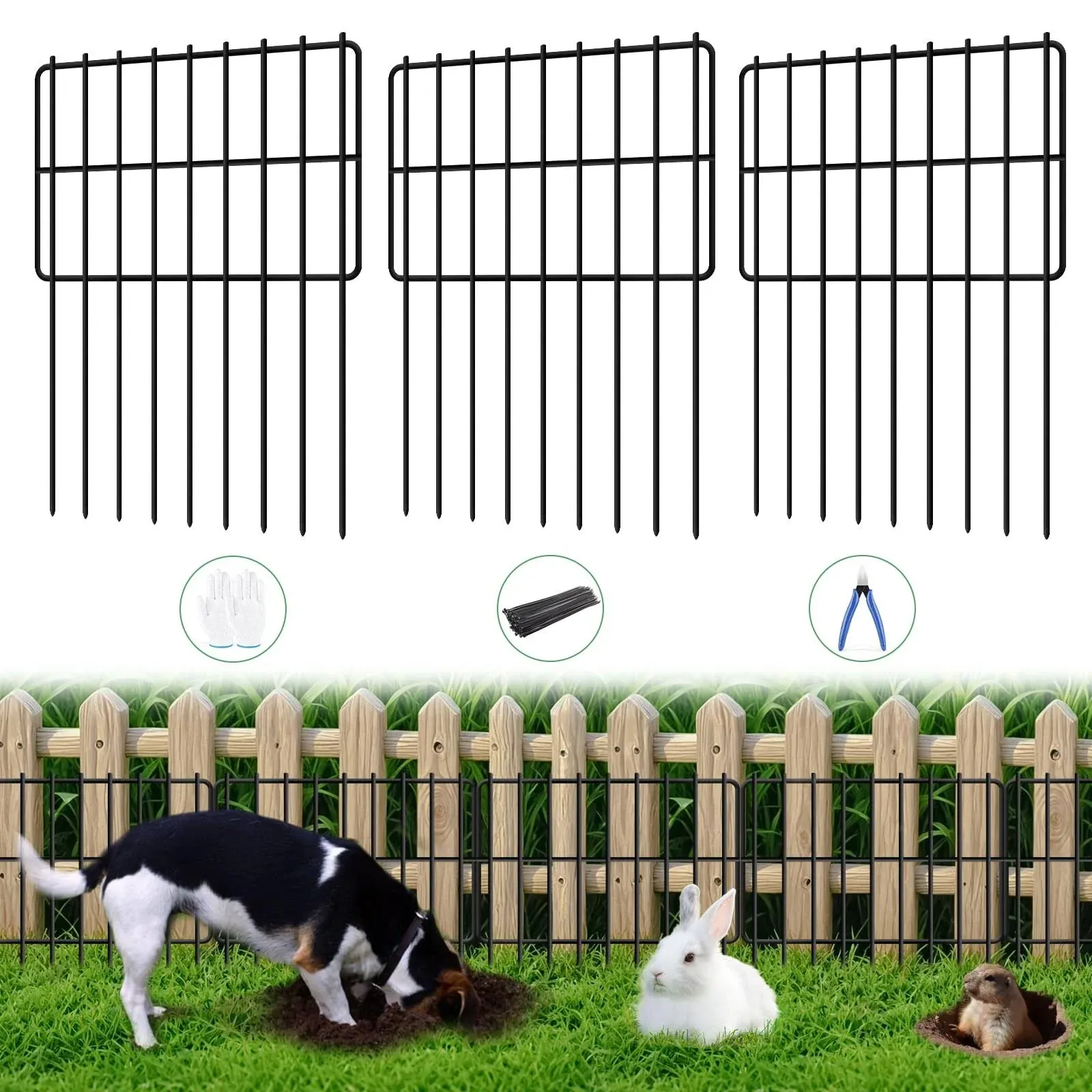 COLRASN 6 Panels Animal Barrier Fence