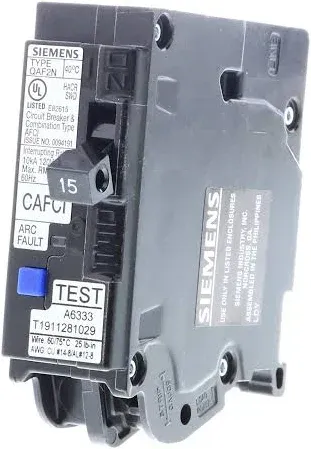 Siemens QA115AFCN Arc Fault Circuit Breaker