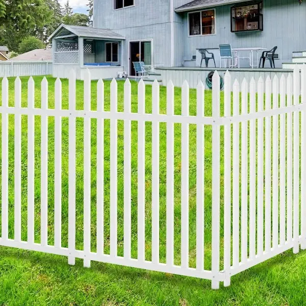 Garpans 72" W x 44" H Outdoor Vinyl Picket Fence