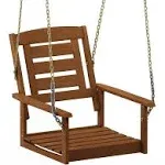 Furinno Tioman Hardwood Single Hanging Porch Swing with Chain