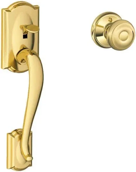 Schlage FE285 CAM GEO Camelot Front Entry Handleset with Georgian Knob