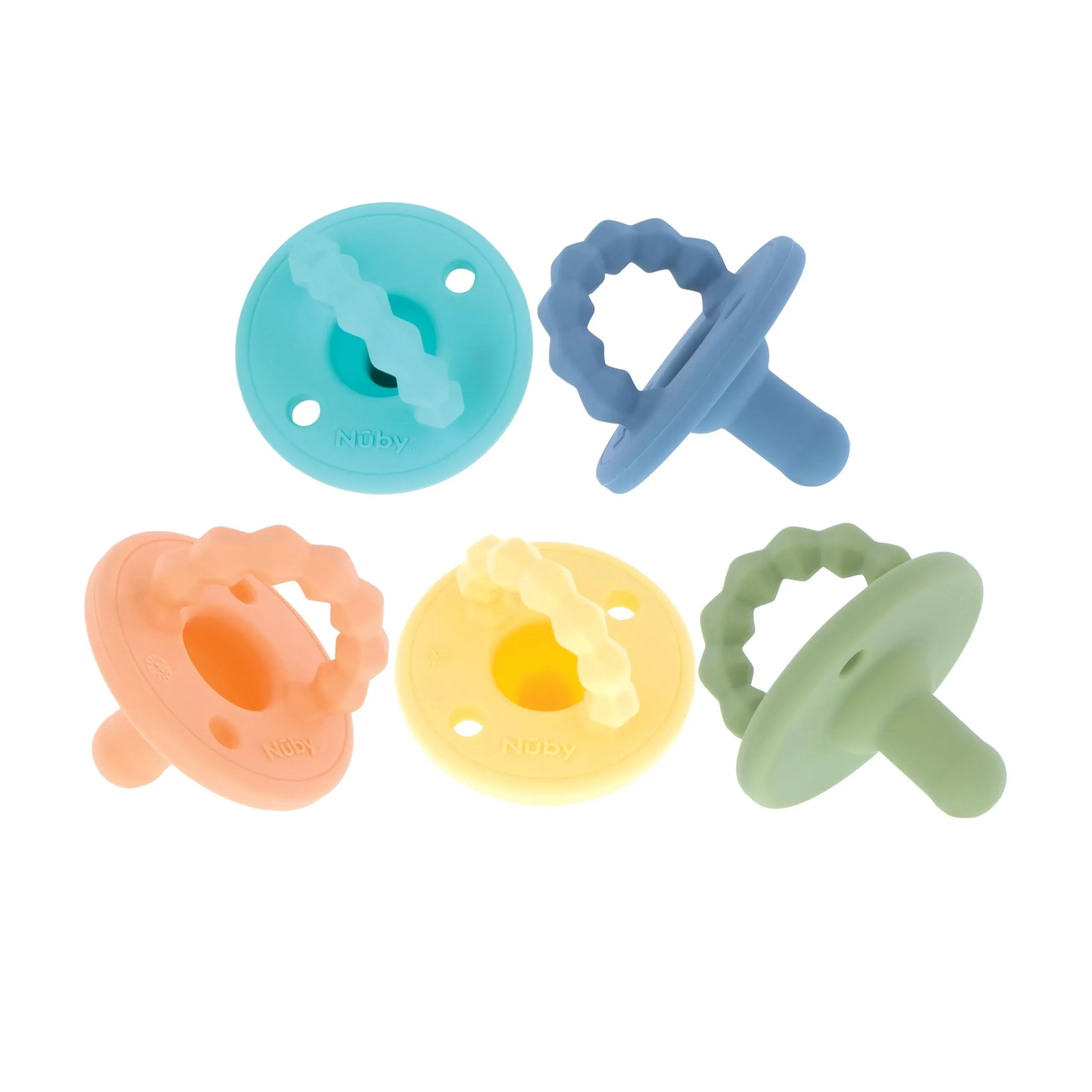 Nuby Softees Teether and Pacifier - Neutral - 5pk