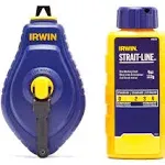 Irwin 1932883 ABS Plastic Strait-Line Speed-Line Blue Chalk Line Reel 100 ft.