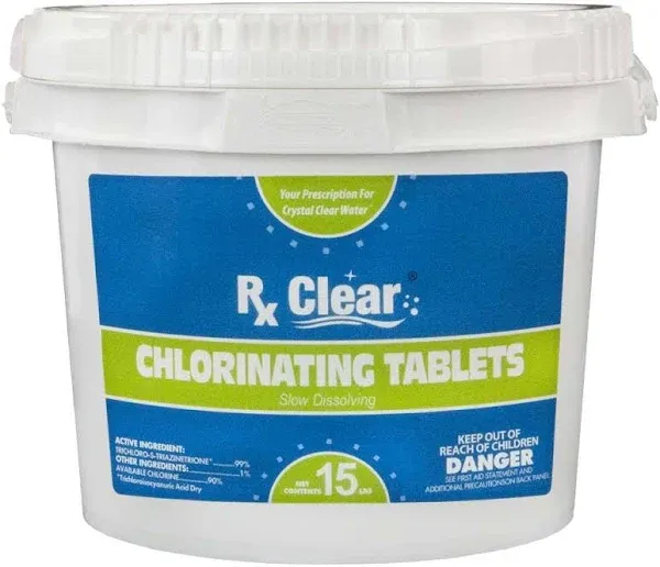 RX Clear 3" Stabilized Chlorine Tablets, 5 lbs.