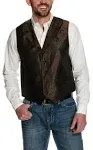 Scully Men's Paisley Brown Button Front Vest RW093-BRN