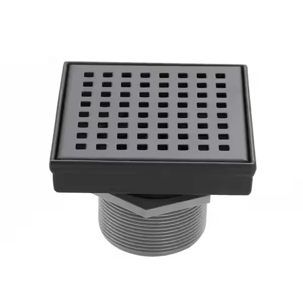 4 in. Square Matte Black Shower Drain Modern Contemporary