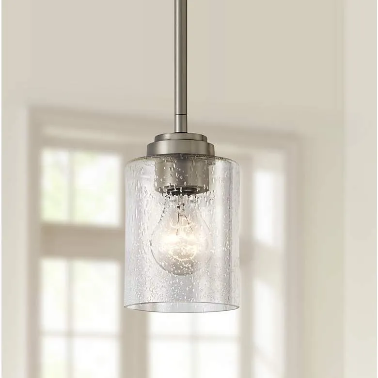 Kichler Winslow 4 1/4" Wide Brushed Nickel Seeded Glass Mini Pendant