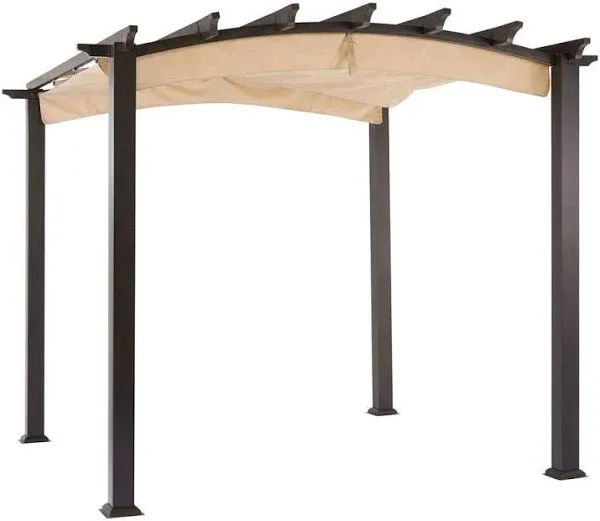 Garden Winds Replacement Canopy Top for Hampton Bay Arched Pergola - Riplock 350, Beige