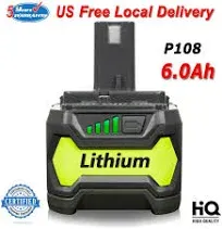 18 Volt Replacement For Ryobi Battery LITHIUM-ION 6.0Ah High Capacity P108