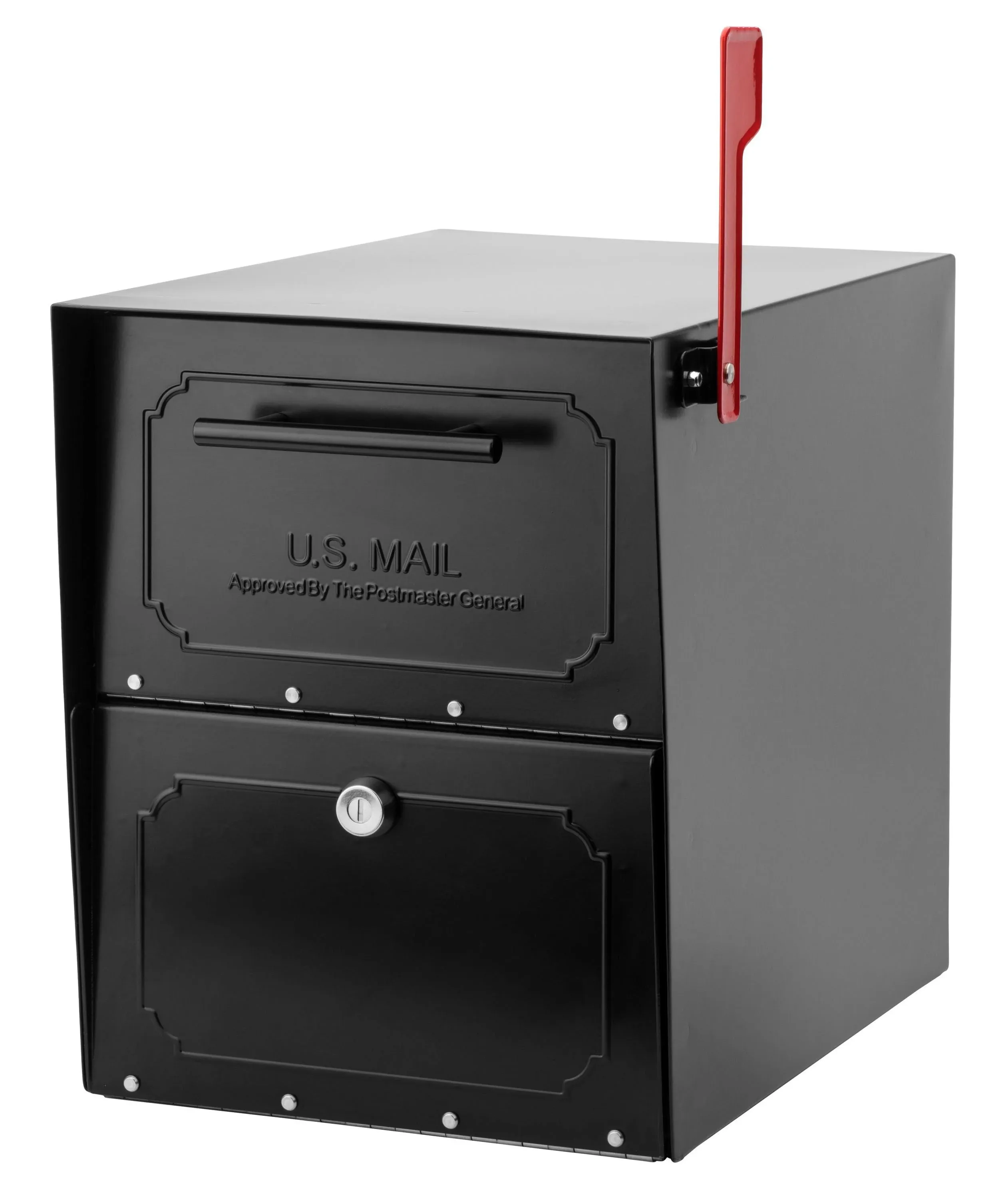 Architectural Mailboxes Oasis Classic Locking Post Mount Mailbox Black