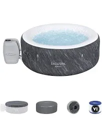 Bestway SaluSpa Boracay EnergySense Smart Signature AirJet Round Inflatable 2 to 4 Person Hot Tub with Heater, Filter, 2 Covers, and 120 AirJet System