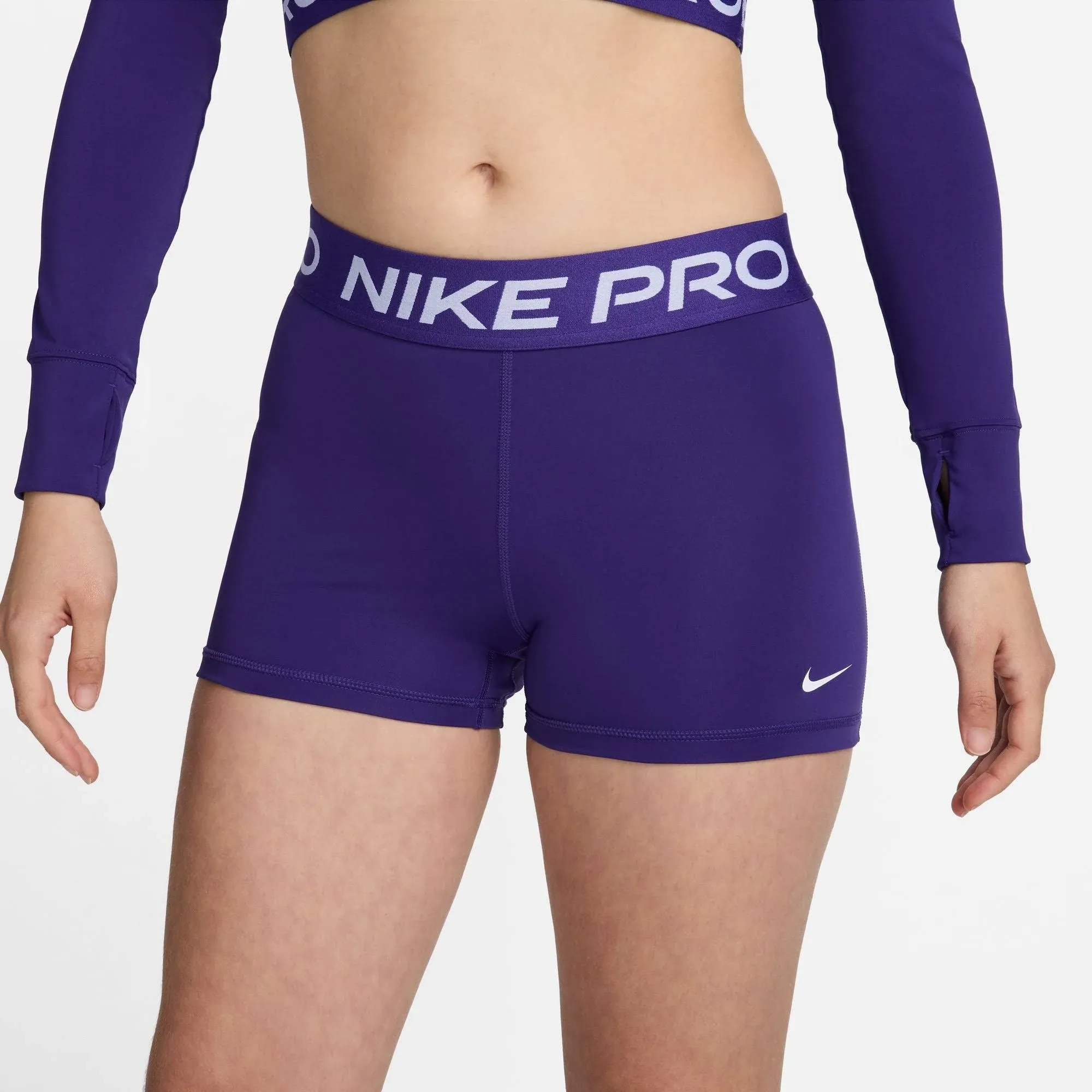 Nike Pro Women's White 3-Inch Shorts L