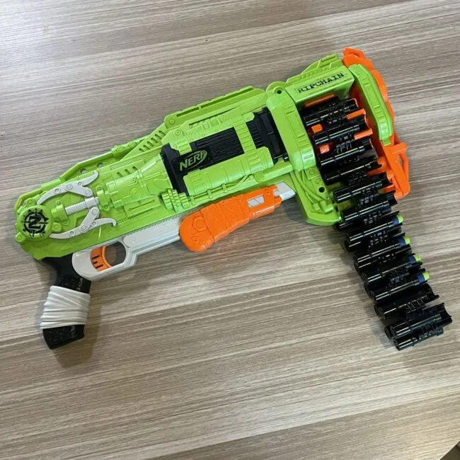 Nerf Zombie Strike Ripchain Dart Gun with Chain NO AMMO Machine Gun Toy Working