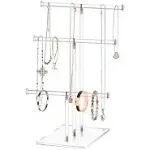 Ketawa Hanging Jewelry Organizer,Tiered Tabletop Countertop Free Standing Necklace Holder Display,3 Tier Jewelry Display Necklace Holder Stand (3