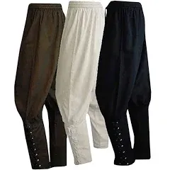 Men's WISHU Ankle Banded Pants Medieval Viking Navigator Pirate Costume Trousers Renaissance Gothic Pants