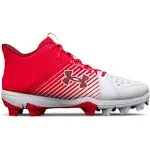 Under Armour Leadoff Mid RM Jr. Boys Size 9K Cleats Red White New