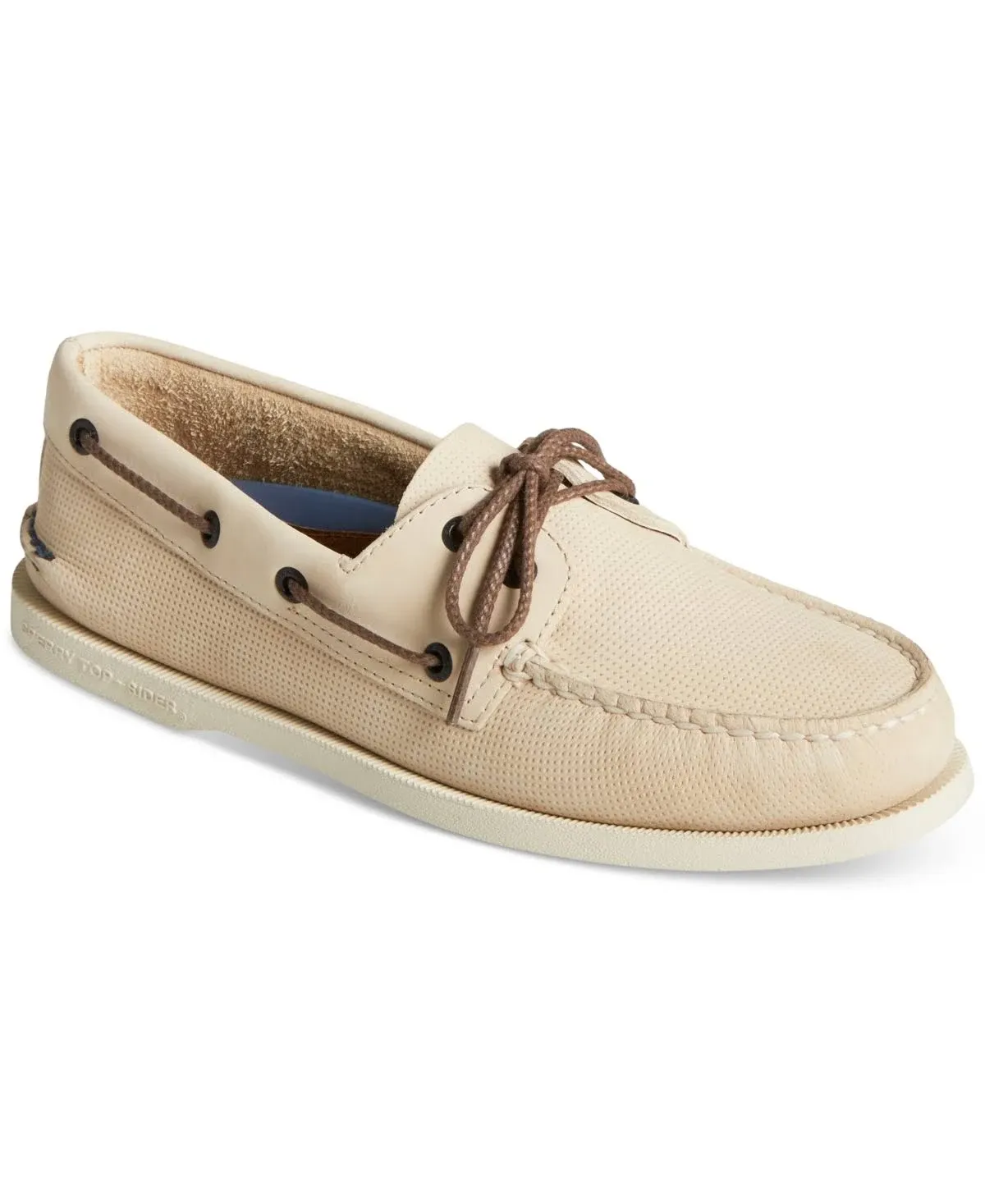 Sperry Men's Authentic Original 2-Eye Seasonal Boat Shoe, Cream Debossed, 9.5