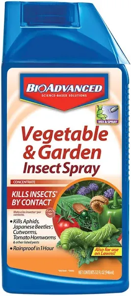 BioAdvanced Vegetable and Garden Insect Spray, Insecticide, 32-Ounce, Concentrate 701521A