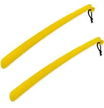 2 Pack Extra Long Handled Shoe Horn with Curved Handle and Hang Up Strap 24 i...