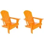 WestinTrends Outdoor Folding Poly Adirondack Chair (Set of 2), Orange