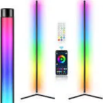 RGB Corner Floor Lamp, 64.5&#034; RGB Color Changing Mood Light Bluetooth APP 2PCS