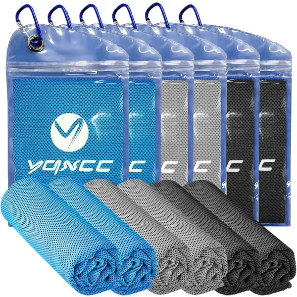 YQXCC 4 Pack Cooling Towel (47"x12") Ice Towel for Neck, Microfiber Cool Towel, Soft Breathable Chilly Towel for Yoga, Sports, Golf, Gym, Camping, Ru