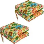 Blazing Needles 16-inch Square Tufted Outdoor Chair Cushions (Set of 4)