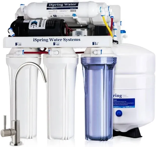 5-Stage 100 GPD Reverse Osmosis Drinking Water Filtration System 1:1 Pure to Was