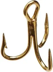 Mustad Treble Hook, Gold, Size 10, 5 Count