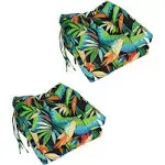 Blazing Needles 16-inch Outdoor Spun Polyseter Square Tufted Chair Cushions (Set of 4)