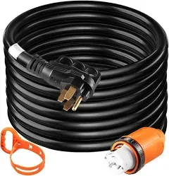 VEVOR Generator Power Cord 20FT Locking Connector 125/250V 50AMP Extension Cord