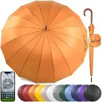 Royal Walk Windproof Large Umbrella for Rain 54 inch Automatic Open for 2 Persons Wind Resistant Big Golf Umbrellas for Adult Men Women Classic