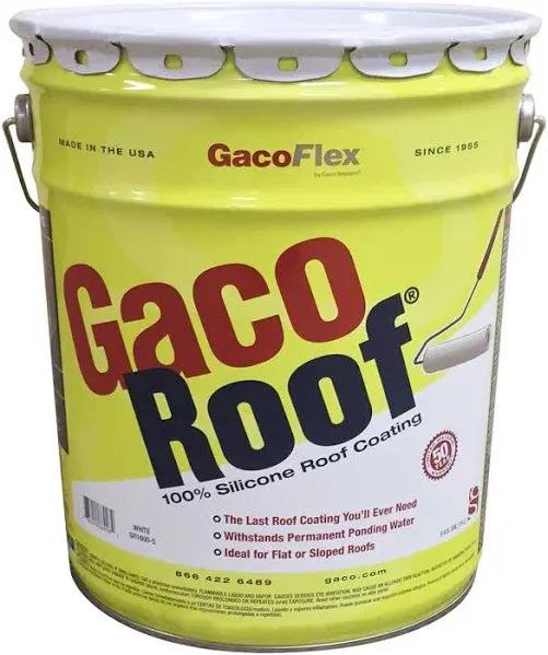 GacoRoof Silicone Roof Coating 5 Gallon White