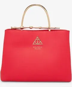 Loungefly Harry Potter Deathly Hallows Elder\u205fWand Magenta Handbag