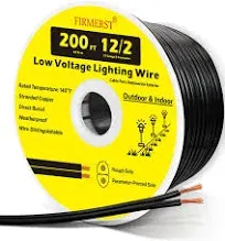 12/2 Low Voltage Wire Outdoor Landscape Lighting Cable 200 Feet