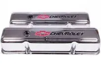 Proform 141-905 Pair of Street Performance Chrome Valve Covers for Chevy Sm Blck