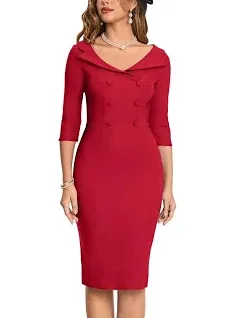 MUXXN Women's Classic Vintage Sweetheart Neckline Cocktail Prom Tea Dress