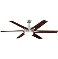 Westinghouse - Cayuga 60-Inch Indoor Ceiling Fan with Dimmable LED Light Kit, Brushed Nickel 7207700