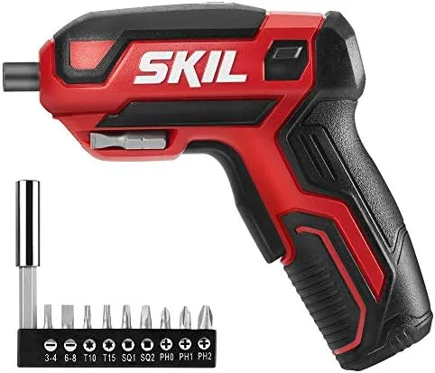 SKIL 4V Rechargeable Screwdriver with Pistol Grip with Magnetic Bit Storage