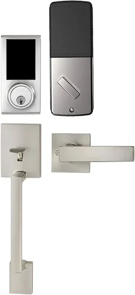 Basics Grade 3 Electronic Touchscreen Deadbolt Door Lock with Door Handleset -