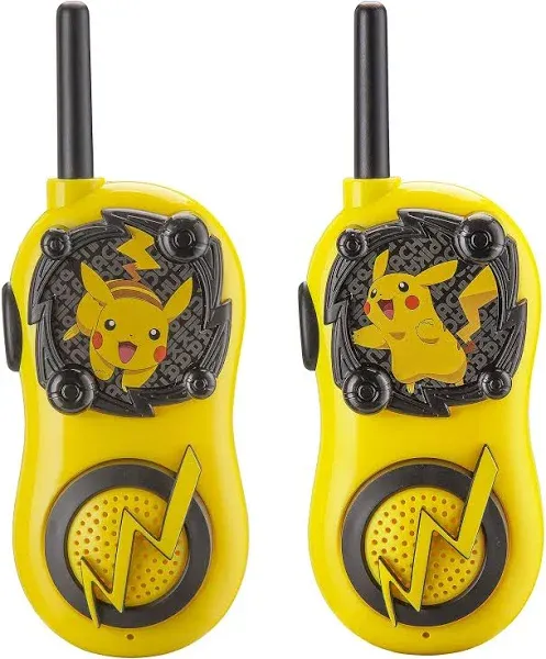 Pokemon Pikachu Kids Long Range Walkie Talkies Yellow And Black Clear Sound Open