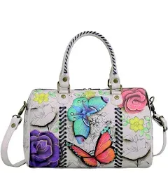 Anna Hand Painted Leather Women&#039;S All round Zip Satchel