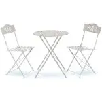 Alpine Metal 3-Piece Bistro Set, White