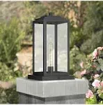 Modern Outdoor Pier Mount Light Matte Black 17&#034; Clear Glass for Post Exterior