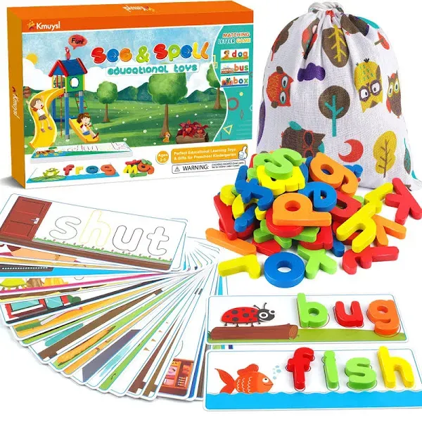 KMUYSL See &amp; Spell Learning Educational Toys and Gift for 3 4 5 Years Old Boy...