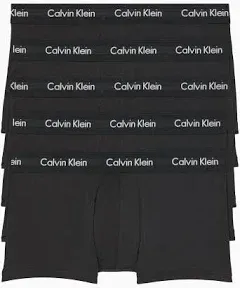 CALVIN KLEIN Mens Black 3 Pack Cotton Stretch Low Rise Trunks SMALL NWT