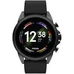 FOSSIL Mens Gen 6 Touchscreen Smart Watch Wear OS Google FTW4061V Black Silicone