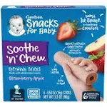 Gerber Soothe 'N' Chew Strawberry Apple Teething Sticks 6+ Months Snacks For Baby (3.2 oz)